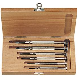 Uhrmacher-Schraubendreher-Satz 6-teilig im Holzkasten