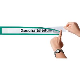 Ultradex Infotasche, magnetisch, für Überschriften, B 435 x H 60 mm, A2, grün, 5 Stück