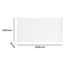 Ultradex Whiteboard economy, Hoch-/Querformat, emailliert, magnethaftend, Ablageschale, individuell bedruckbar, B 2000 x T 10 x H 1200 mm