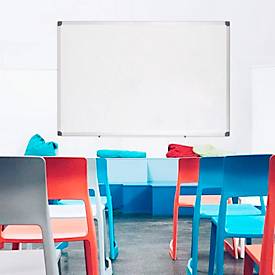 Ultradex Whiteboard economy, Hoch-/Querformat, emailliert, magnethaftend, Ablageschale, individuell bedruckbar, B 3000 x T 10 x H 1200 mm