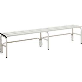 Umkleidebank, Edelstahlrohr/Alu, einfach, 2000 mm breit, lichtgrau