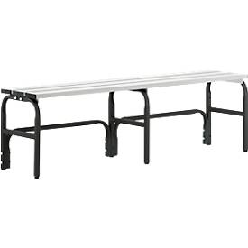 Umkleidebank, Edelstahlrohr/Alu, einfach, L 1500 mm, anthrazit