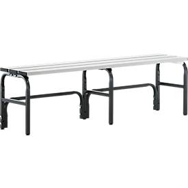Umkleidebank, Stahlrohr/Alu, einfach, 1500 mm lang, anthrazit