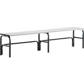 Umkleidebank, Stahlrohr/Alu, einfach, 2000 mm lang, anthrazit