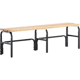 Umkleidebank, Stahlrohr/Holz, einfach, L 1500 mm, anthrazit