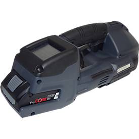 Umreifungsset, 3-teilig, Abrollwagen, Akku Umreifungsgerät Banholzer und Wenz BXT4-19, PET Polyesterband mit L 1200 m x B 18,5 mm, Stärke 0,85 mm