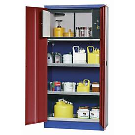 Umweltschrank asecos E-CLASSIC-UF, Flügeltüren, Front Purpurrot, B 950 x T 500 x H 1950 mm