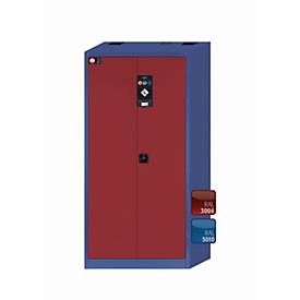 Umweltschrank asecos E-CLASSIC-UF, Flügeltüren, Front Purpurrot, B 950 x T 500 x H 1950 mm