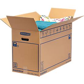 Umzugskarton SmoothMove Standard, 2-lagige Wellenpappe, Beschriftungsfeld, 440 x 330 x 70 mm, 100 L, 10 Stück