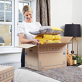 Umzugskarton SmoothMove Standard, 2-lagige Wellenpappe, Beschriftungsfeld, 440 x 330 x 70 mm, 100 L, 10 Stück