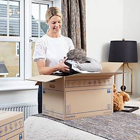 Umzugskarton SmoothMove Standard, 2-lagige Wellenpappe, Beschriftungsfeld, 440 x 330 x 70 mm, 100 L, 10 Stück