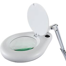 Unilux LED-Lupenleuchte ZOOM, 175 % Vergrößerung, 6 W LED, Doppelgelenkarm, weiß