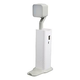 UNILUX LED-Mobilleuchte Pocketlight, 3-in-1: Tischleuchte, Taschenlampe & Powerbank, dimmbar, Weißgrau