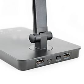 UNILUX LED-Tischleuchte NOVY, drehbar, dimmbar, mit Touchfunktion und USB-Anschluss, Aluminium/ABS-Kunststoff