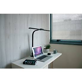 UNILUX LED-Tischleuchte Strata Base, Schwarz, 66 cm, dimmbar, Fernbedienung, USB
