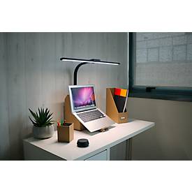 UNILUX LED-Tischleuchte Strata Base, Schwarz, 66 cm, dimmbar, Fernbedienung, USB