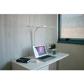 UNILUX LED-Tischleuchte Strata Base, Weiß, 66 cm, dimmbar, Fernbedienung, USB