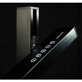 UNILUX LED-Tischleuchte ZENITH, Schwarz, 2370 Lumen, dimmbar, mit Touch-Bedienung und Klemme