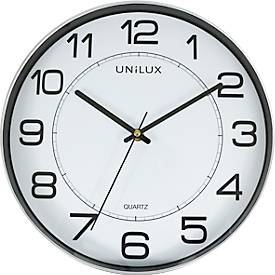 UNILUX MAGNET Wanduhr, Quarzuhrwerk, 30,5 cm, Magnetbefestigung, metallgrau, Batterie inklusive