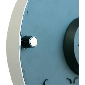 UNILUX MAGNET Wanduhr, Quarzuhrwerk, 30,5 cm, Magnetbefestigung, metallgrau, Batterie inklusive