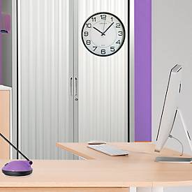 UNILUX MAGNET Wanduhr, Quarzuhrwerk, 30,5 cm, Magnetbefestigung, metallgrau, Batterie inklusive