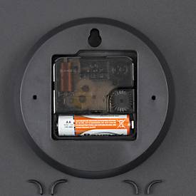 Unilux POP Wanduhr schwarz, Durchmesser: 30,5 cm, Quarzuhrwerk, leise schleichende Zeiger, Batterie inklusive