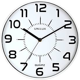 Unilux POP Wanduhr weiss, Durchmesser: 30,5 cm, Quarzuhrwerk, leise schleichende Zeiger, Batterie inklusive