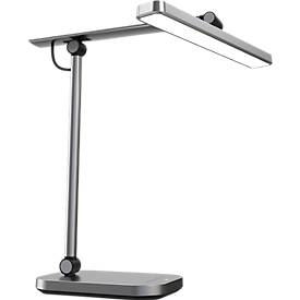 Unilux PURELINE LED Schreibtischleuchte, dimmbar, 3000K/4000K/5700K, Helligkeitssensor, Gelenkarm, metallgrau