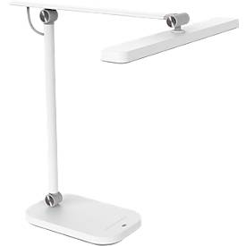 Unilux PURELINE LED Schreibtischleuchte, dimmbar, 3000K/4000K/5700K, Helligkeitssensor, Gelenkarm, weiß