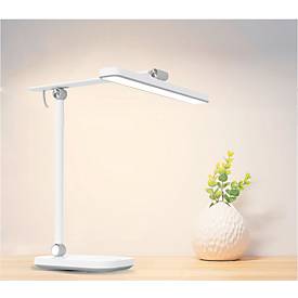 Unilux PURELINE LED Schreibtischleuchte, dimmbar, 3000K/4000K/5700K, Helligkeitssensor, Gelenkarm, weiß