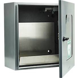 Universal Defibrillator-Außenwandkasten, klimatisiert, beleuchtet mit Alarm, IP54, B 400 mm x T 200 mm x H 400 mm