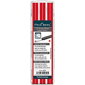 Universal Ersatzminen Pica BIG Dry FOR ALL, 5 mm, wasserlöslich, mit Etui, rot, 12 Stück