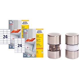 Universal Etiketten Avery Zweckform, inkl. Salz- & Pfefferstreuer, diverse Größen