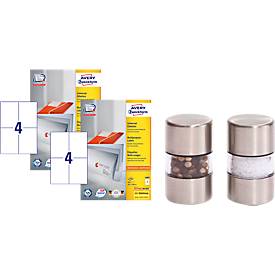 Universal Etiketten Avery Zweckform, inkl. Salz- & Pfefferstreuer, diverse Größen