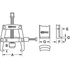 Universal-Lagerring-Abzieher 2-armig mit Spannbügel, 90mm