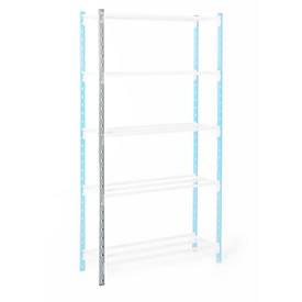 Universal-Steckregal, Stützen, mit Kunststofffüßen, H 2250 mm, lichtgrau