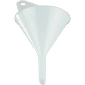 Universaltrichter, Ø 100 mm, Polyethylen (HDPE), lebensmittelecht, mit Öse und Entlüftungsrippen