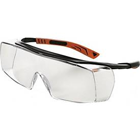 UNIVET Schutzbrille 5X7010000, EN 166, EN 170 FT K, Überbrille, Bügel schwarz, Scheibe klar PC