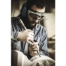 UNIVET Vollsichtbrille 6x3, EN 166/170, Rahmen gunmetallic/grün, Scheibe Polycarbonat klar, Vanguard UDC Beschichtung