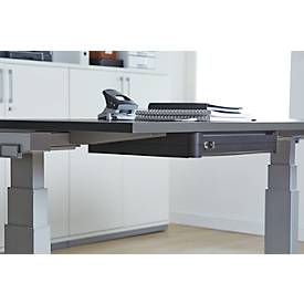 Unterbauschublade OrgaWork, Soft-Close-Einzug, abschließbar, B 430 x T 410 H 70 mm, schwarz