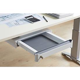 Unterbauschublade OrgaWork, Soft-Close-Einzug, abschließbar, B 430 x T 410 H 70 mm, weiß