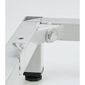 Untergestell für Schließfach Würfel, B 380 x T 370 x H 100 mm, mit 4 Füßen, zerlegt, Stahl, lichtgrau RAL 7035