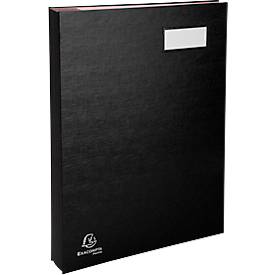 Unterschriftenmappe Exacompta 57021E Klassik, Format A4, 20 Fächer, Einsteckschild, dehnbarer Rücken, Hartpappe mit Kunststoffbezug/Karton, schwarz