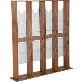 Update Display Boden-Prospektständer WoodMagazine, 40 x DIN A4, doppelseitig, Buchenholz, Acrylglas, freistehend, Buche