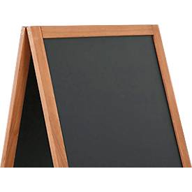 Update Display Holz-Kundenstopper Economy Indoor, Buchenholz, dunkel lasiert, B 540 x H 950 mm