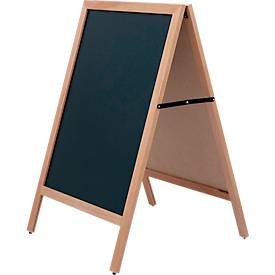 Update Display Holz-Kundenstopper Economy Indoor, Buchenholz, dunkel lasiert, B 670 x H 1030 mm