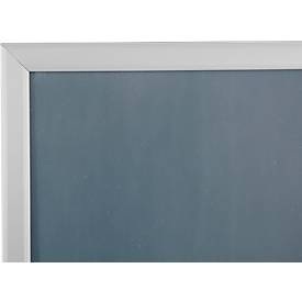 Update Display Infoständer, doppelseitig, Stahl-Fußplatte, ovales Zentralprofil, DIN A1 Hochformat, silber