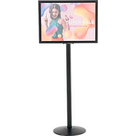 Update Display Infoständer, doppelseitig, Stahl-Fußplatte, ovales Zentralprofil, DIN A1, schwarz