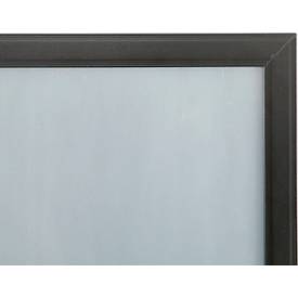 Update Display Infoständer, doppelseitig, Stahl-Fußplatte, ovales Zentralprofil, DIN A2 Hoch-/Querformat, schwarz