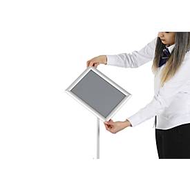 Update Display Infoständer Econom, einseitig, höhen- und formatverstellbar, DIN A4, silber